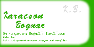 karacson bognar business card